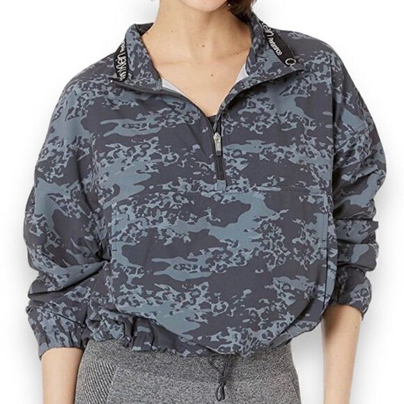 Calvin Klein Performance Print Funnel Collar 1/2 Zip Pullover - Picture 1 of 12